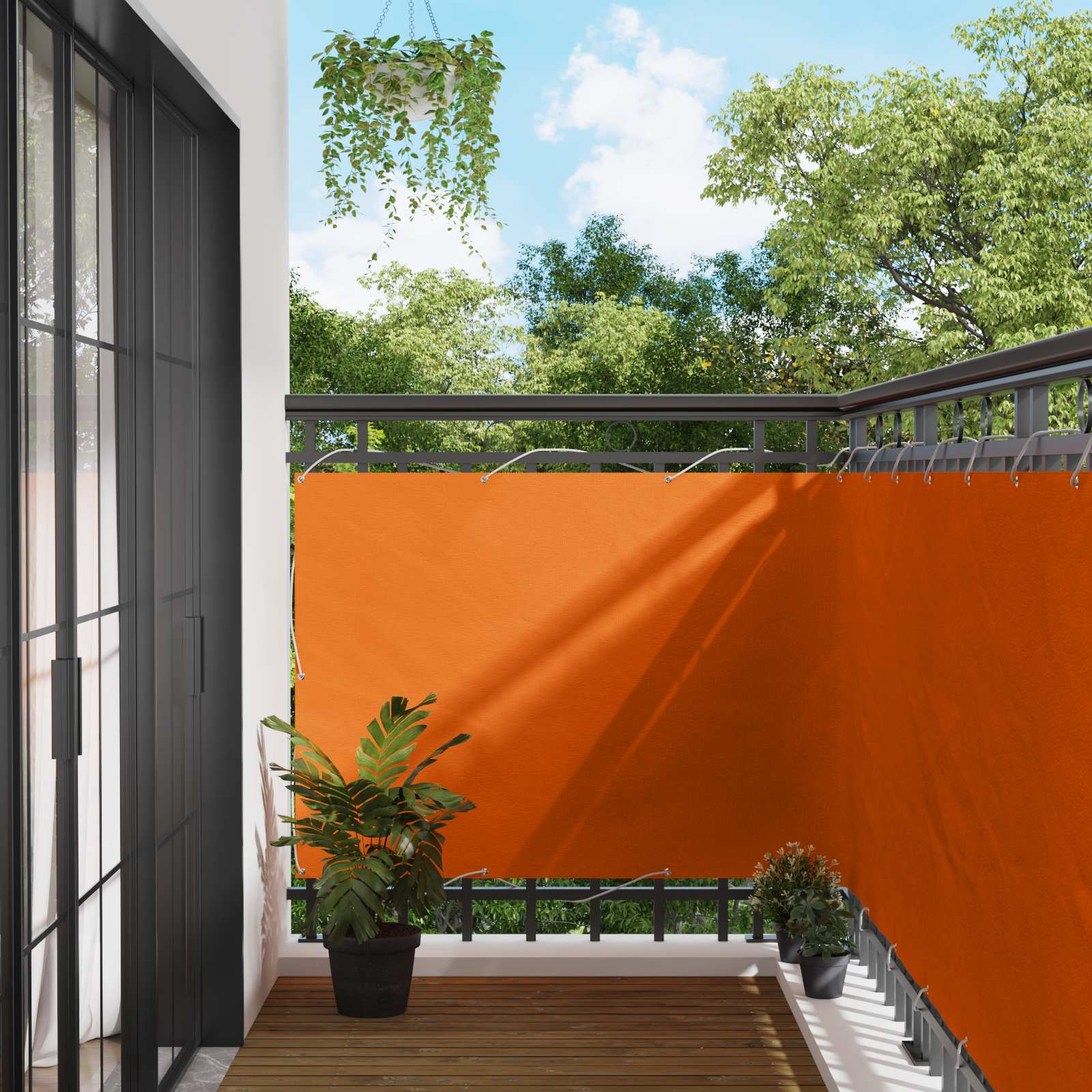 Balkonsichtschutz Orange 110 x 1000 cm Oxford-Stoff