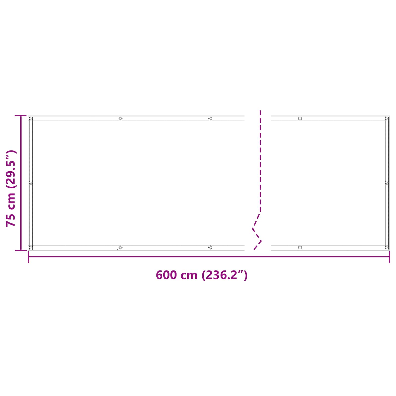 Balkonsichtschutz Bordeauxrot 75 x 600 cm