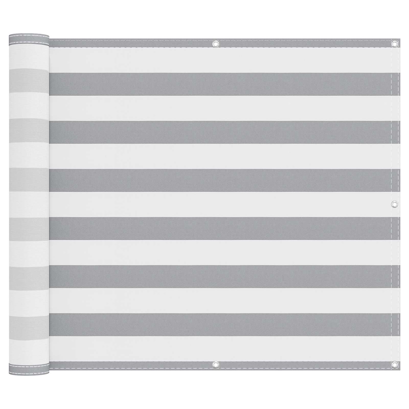 Balkonsichtschutz Hellgrau und Weiß 100 x 1000 cm Oxford-Stoff