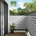 Balkonsichtschutz Hellgrau und Weiß 120 x 600 cm