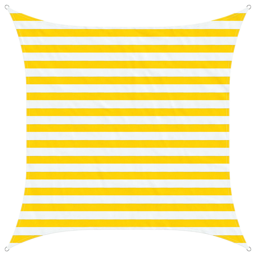 Sonnensegel Gelb und Weiß 2 x 2 m 100 % Polyester Oxford