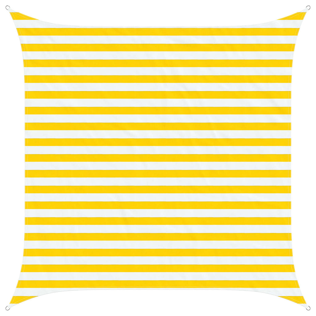 Sonnensegel Gelb und Weiß 2,5 x 2,5 m 100 % Polyester Oxford
