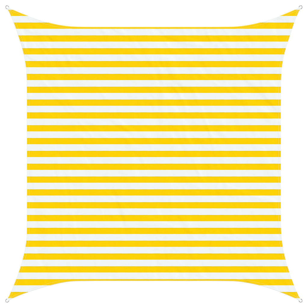 Sonnensegel Gelb und Weiß 3 x 3 m 100 % Polyester Oxford