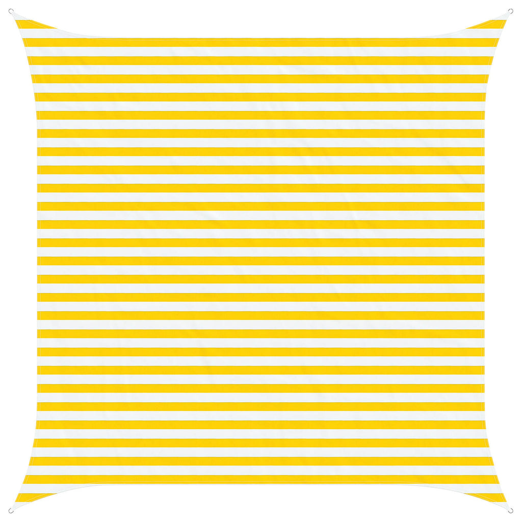 Sonnensegel Gelb und Weiß 3,6 x 3,6 m 100 % Polyester Oxford