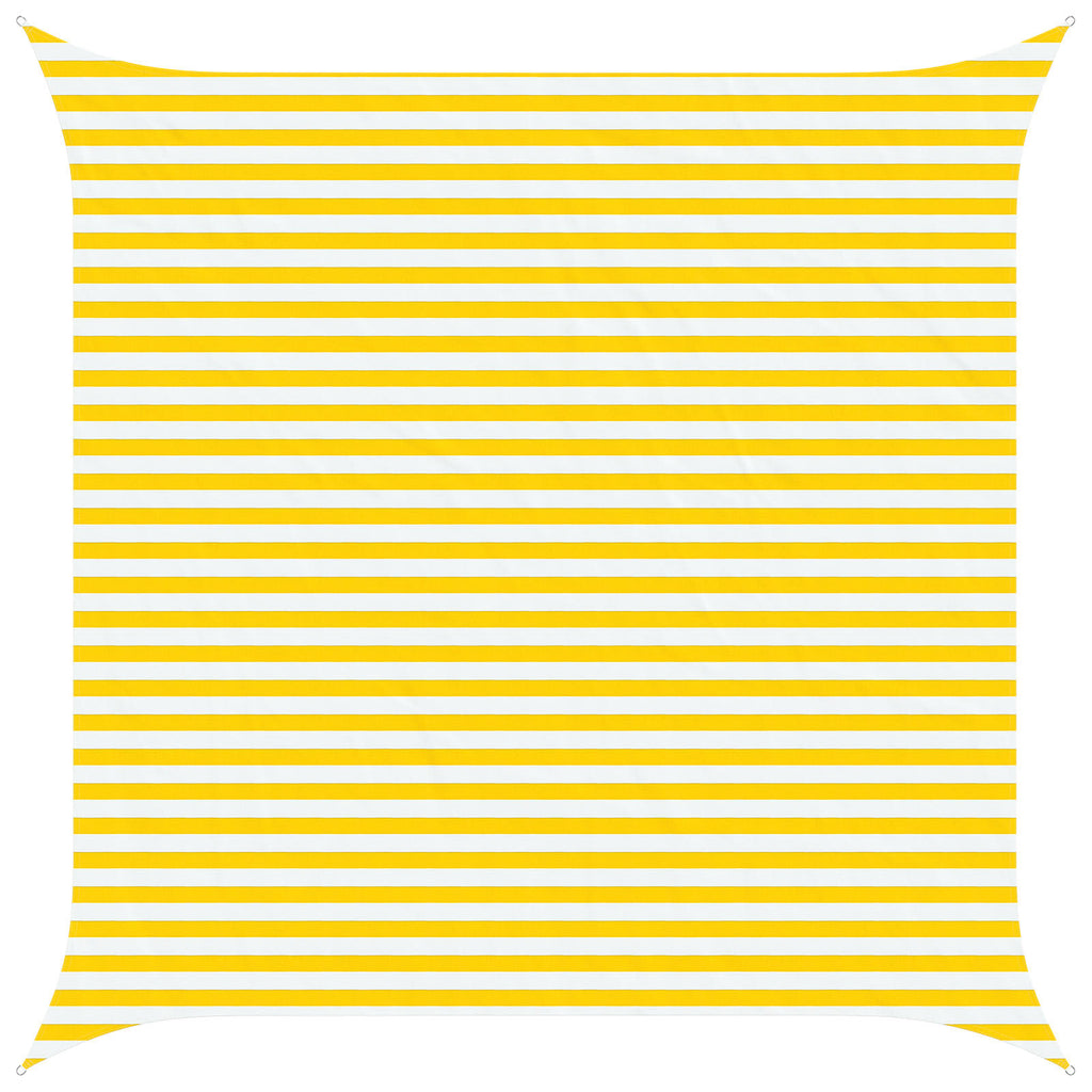 Sonnensegel Gelb und Weiß 4 x 4 m 100 % Polyester Oxford