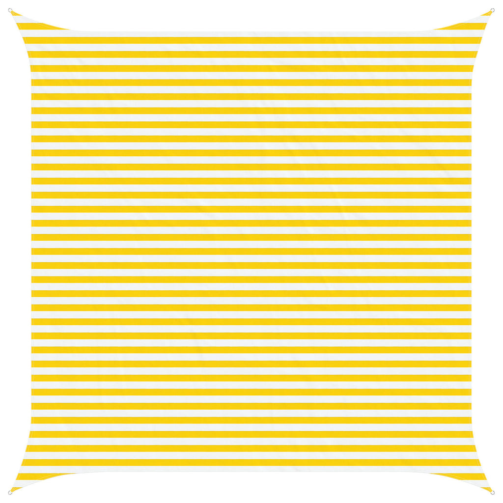 Sonnensegel Gelb und Weiß 4,5 x 4,5 m 100 % Polyester Oxford