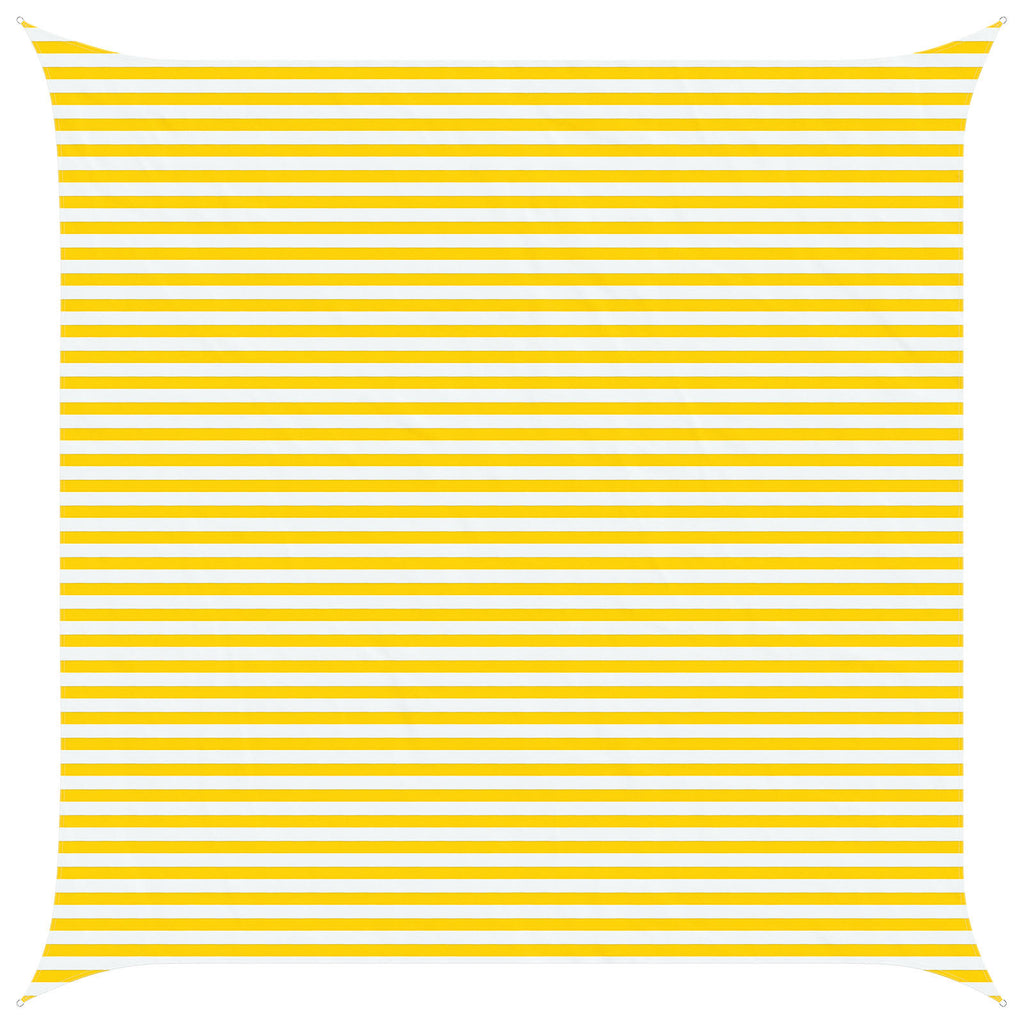 Sonnensegel Gelb und Weiß 5 x 5 m 100 % Polyester Oxford