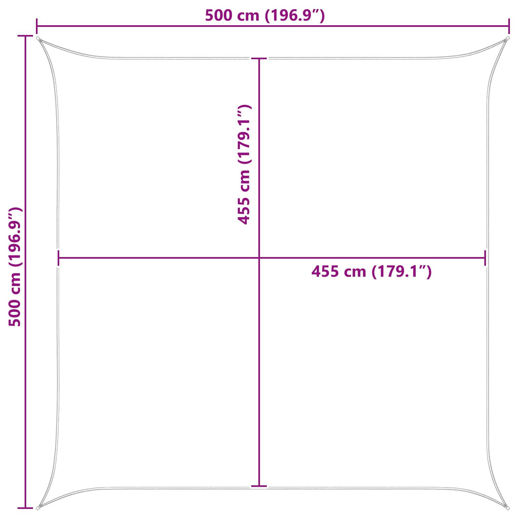 Sonnensegel Gelb und Weiß 5 x 5 m 100 % Polyester Oxford