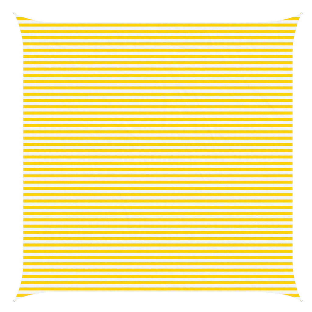 Sonnensegel Gelb und Weiß 6 x 6 m 100 % Polyester Oxford