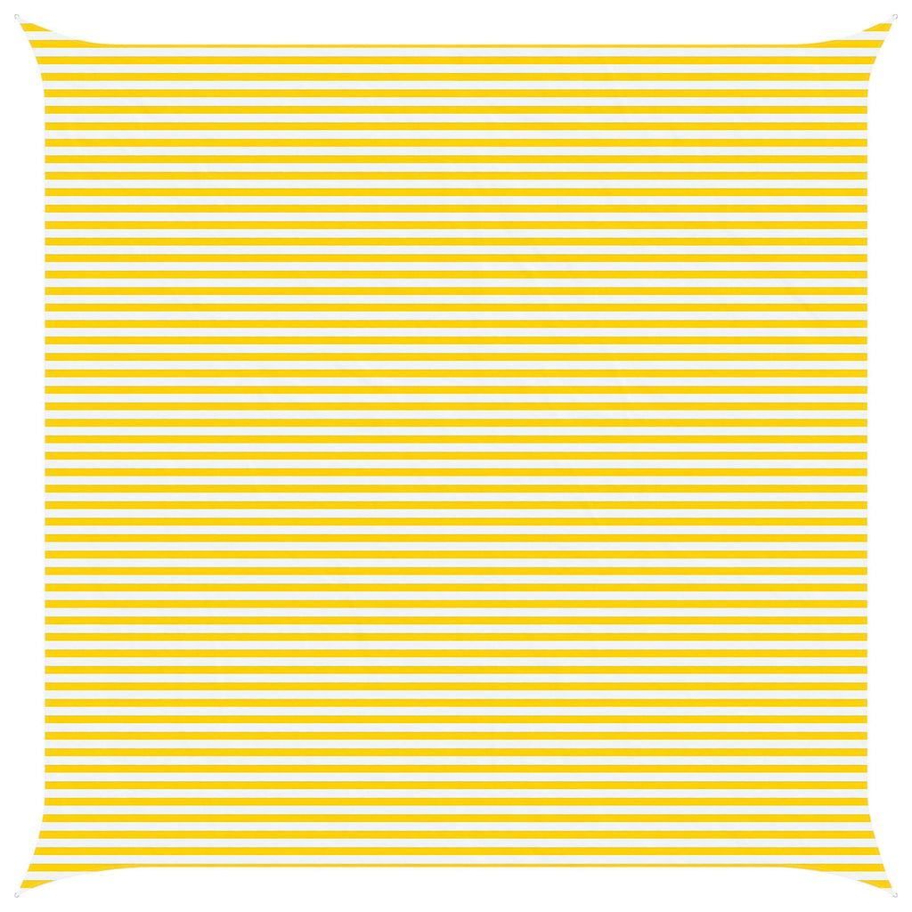 Sonnensegel Gelb und Weiß 7 x 7 m 100 % Polyester Oxford