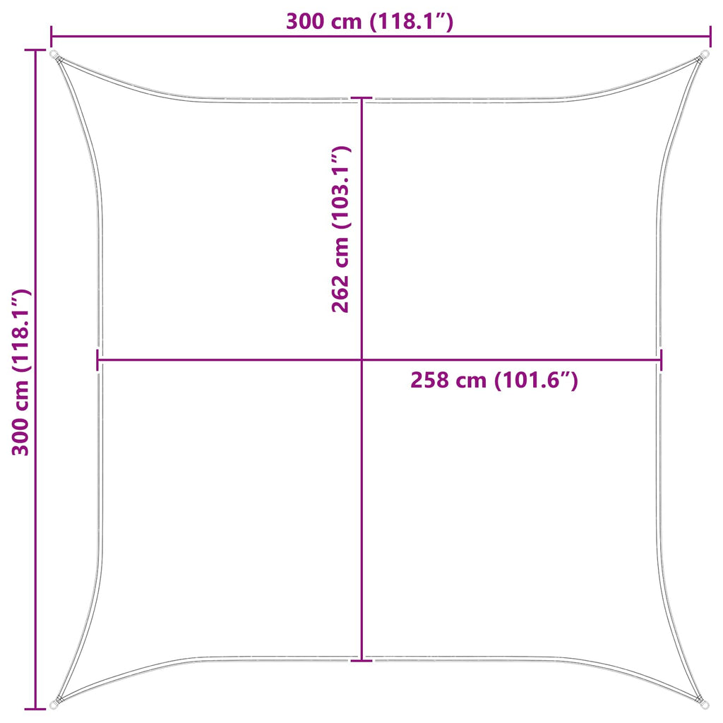 Sonnensegel Blau und Weiß 3 x 3 m 100 % Polyester Oxford