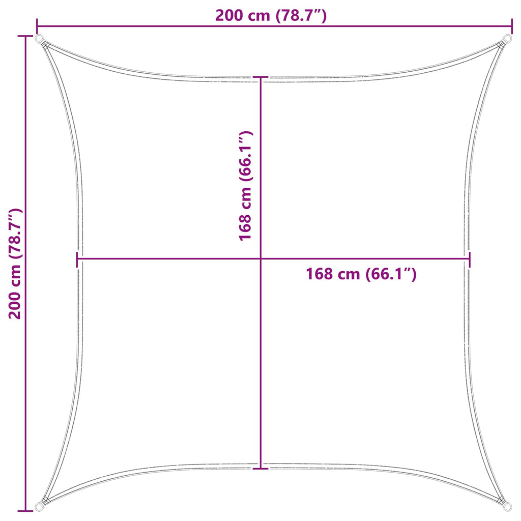 Sonnensegel Hellgrau und Weiß 2 x 2 m 100 % Polyester Oxford