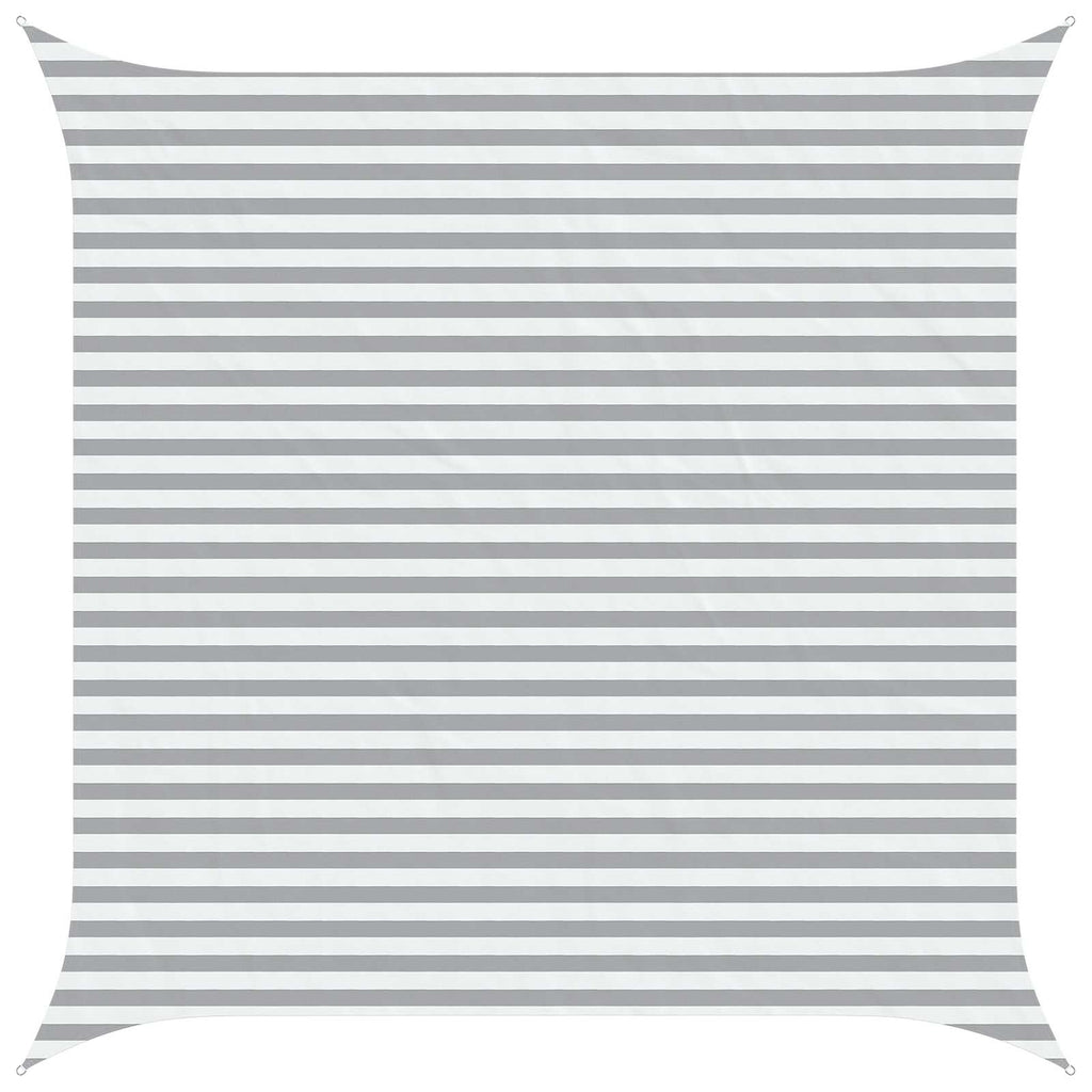 Sonnensegel Hellgrau und Weiß 4 x 4 m 100 % Polyester Oxford