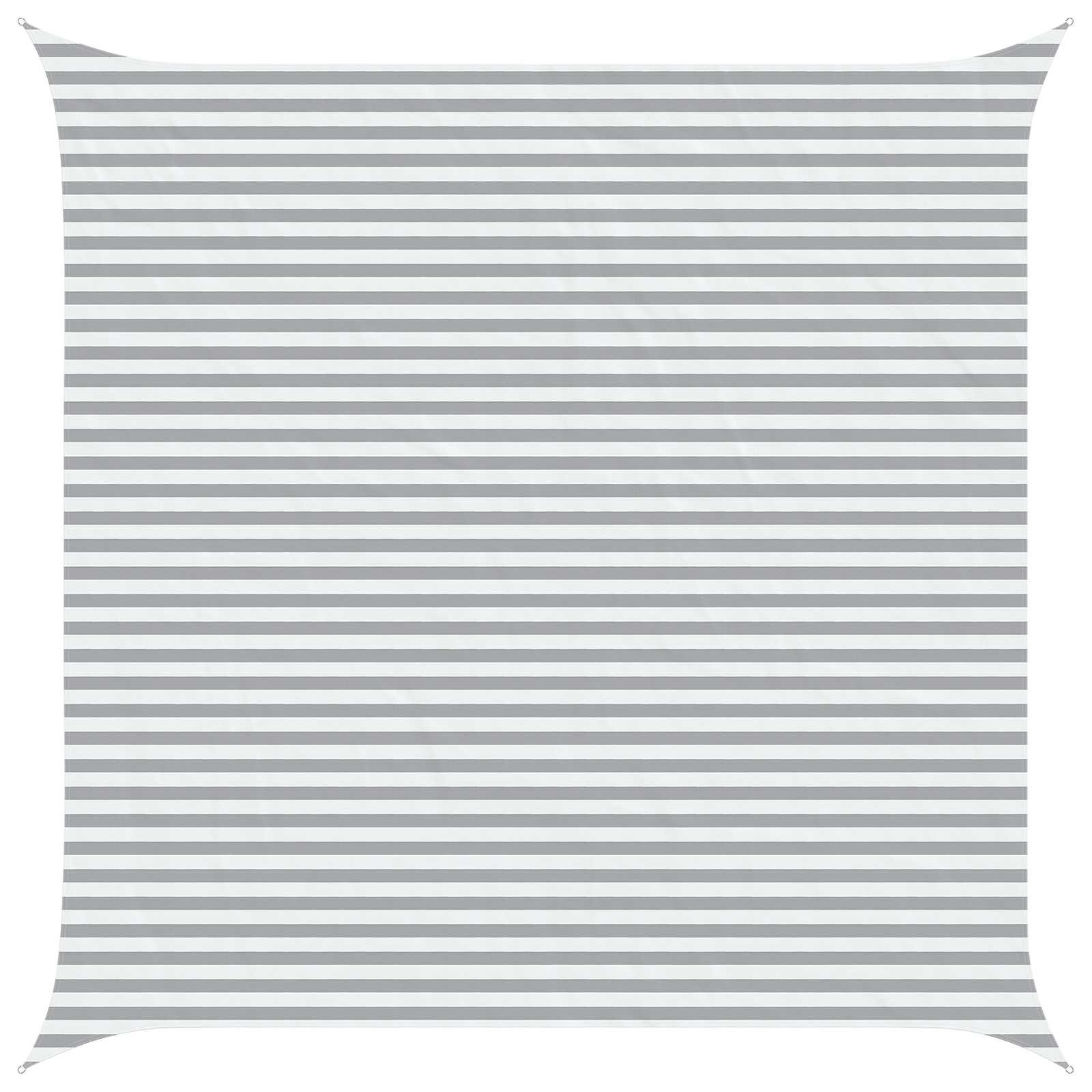 Sonnensegel Hellgrau und Weiß 5 x 5 m 100 % Polyester Oxford