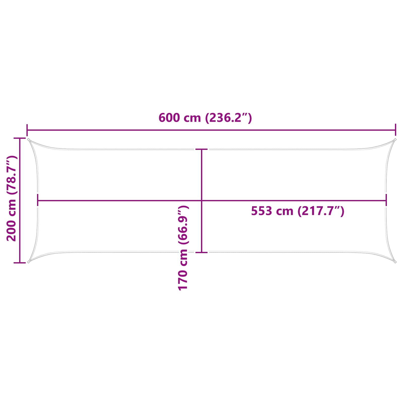 Sonnensegel Sand 6 x 2 m 100 % Polyester Oxford