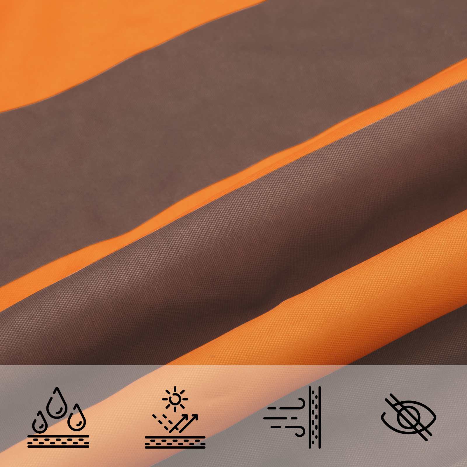 Sonnensegel Orange und Braun 4,5 x 2,5 m 100 % Polyester Oxford
