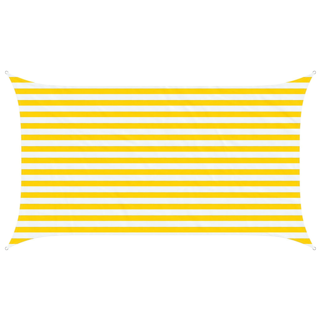 Sonnensegel Gelb und Weiß 3,5 x 2 m 100 % Polyester Oxford