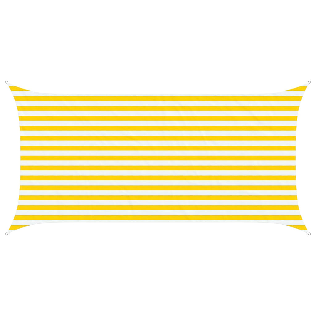 Sonnensegel Gelb und Weiß 4 x 2 m 100 % Polyester Oxford