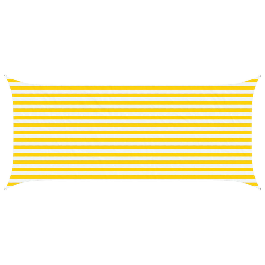 Sonnensegel Gelb und Weiß 4,5 x 2 m 100 % Polyester Oxford