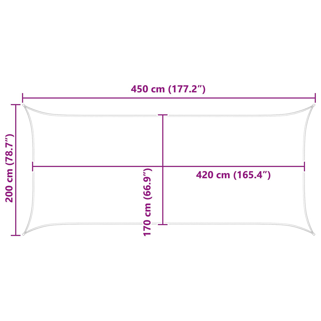 Sonnensegel Gelb und Weiß 4,5 x 2 m 100 % Polyester Oxford