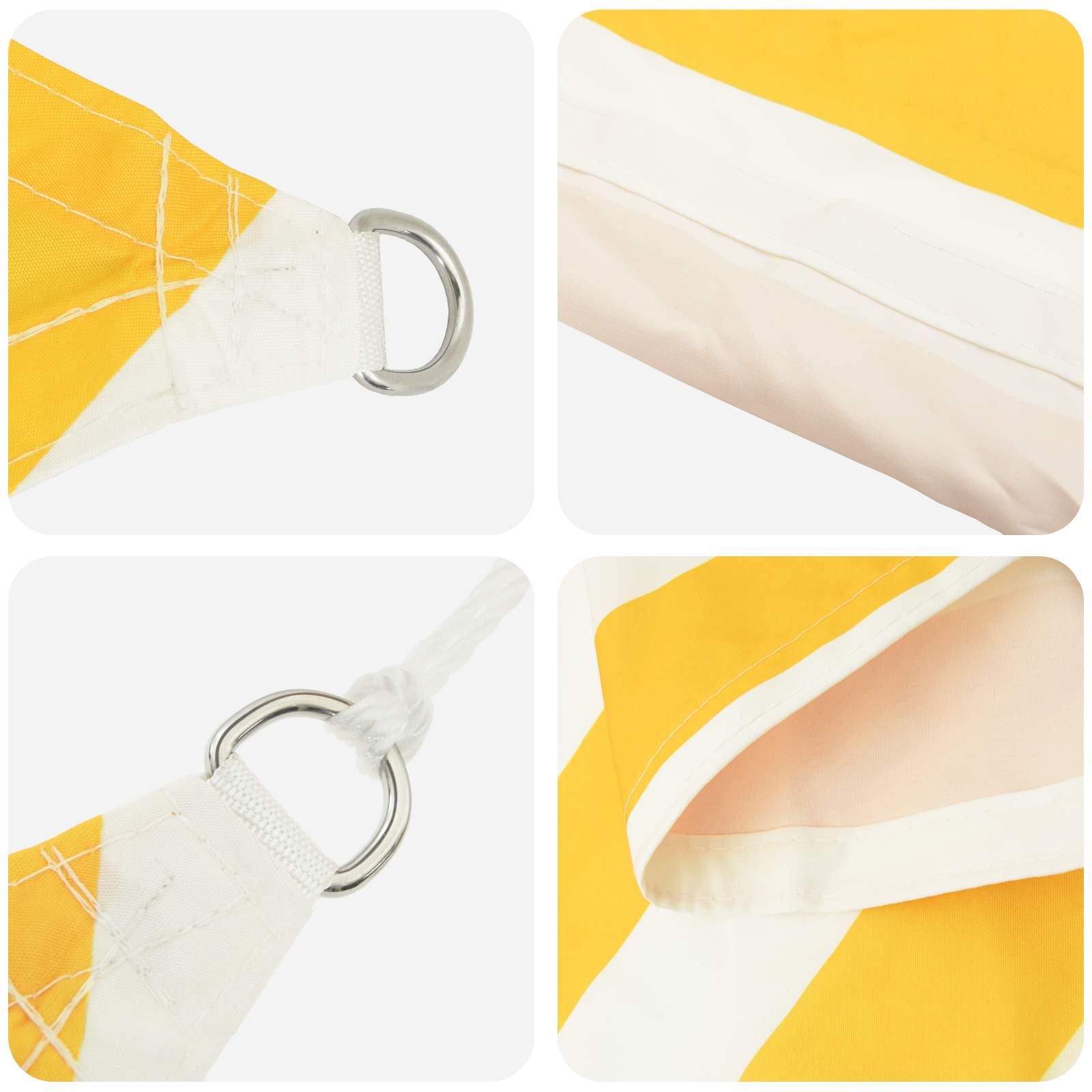 Sonnensegel Gelb und Weiß 6 x 2 m 100 % Polyester Oxford