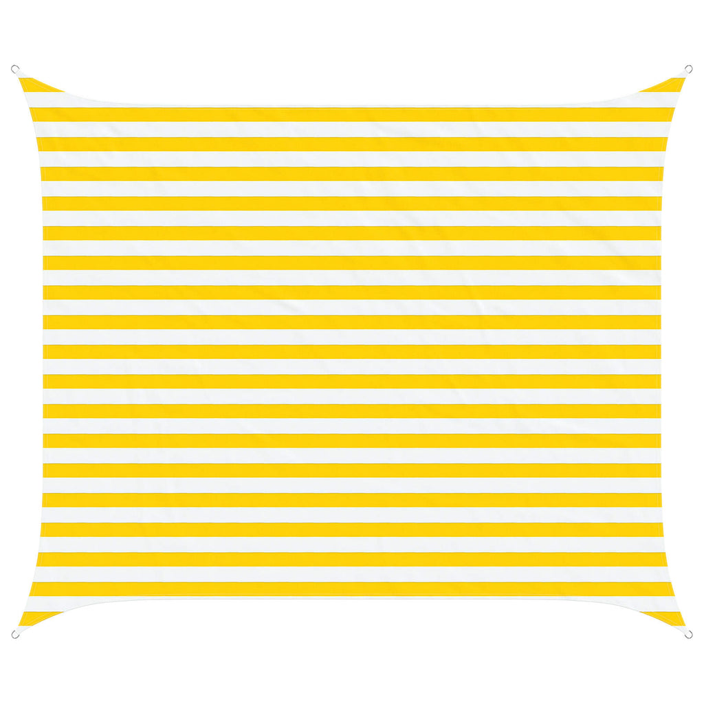 Sonnensegel Gelb und Weiß 2,5 x 3 m 100 % Polyester Oxford