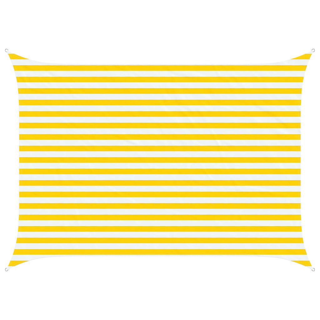 Sonnensegel Gelb und Weiß 3,5 x 2,5 m 100 % Polyester Oxford