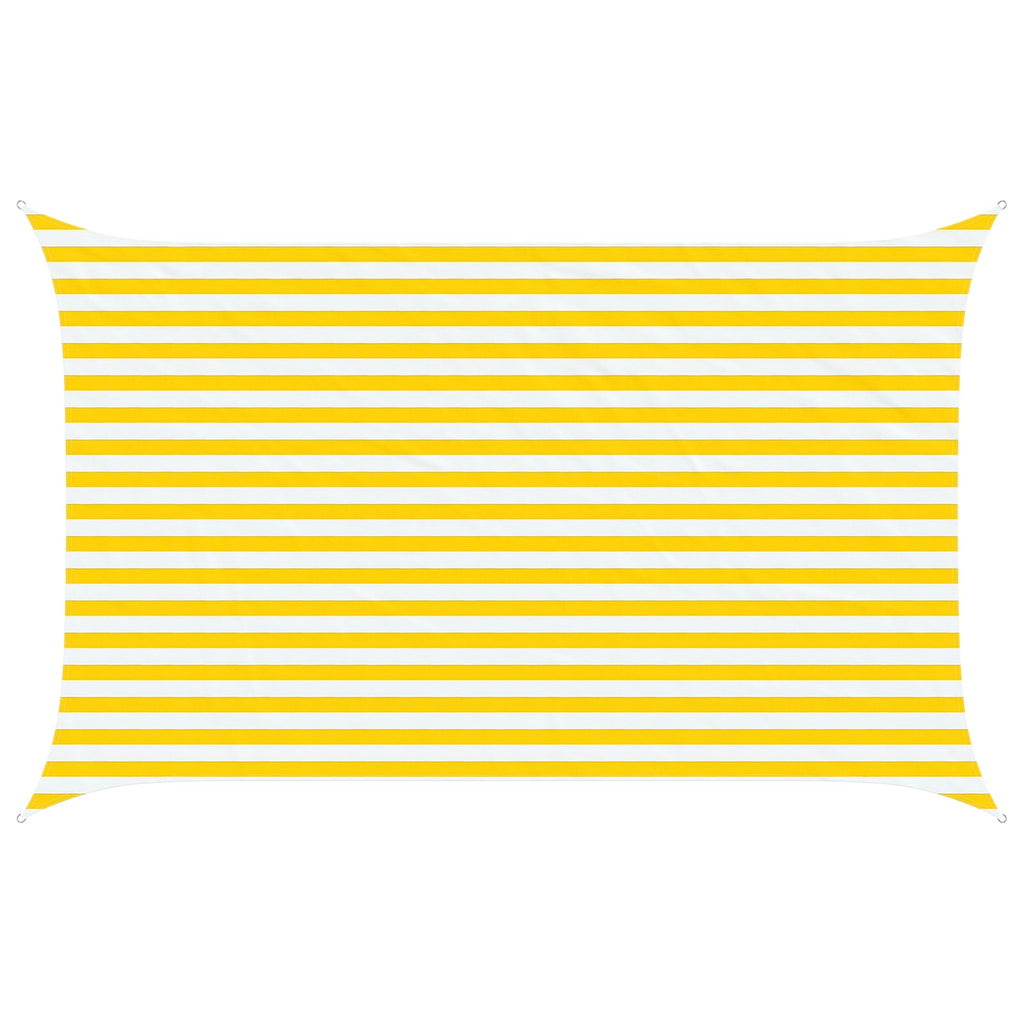Sonnensegel Gelb und Weiß 4 x 2,5 m 100 % Polyester Oxford