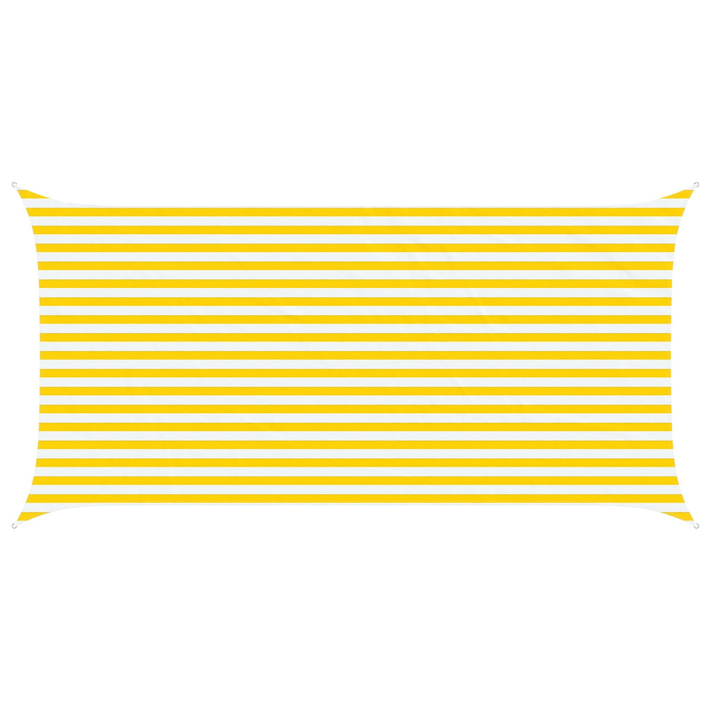 Sonnensegel Gelb und Weiß 5 x 2,5 m 100 % Polyester Oxford