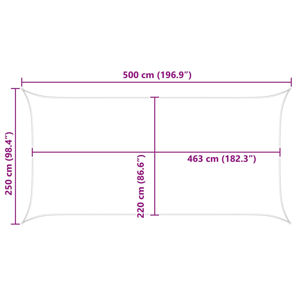 Sonnensegel Gelb und Weiß 5 x 2,5 m 100 % Polyester Oxford