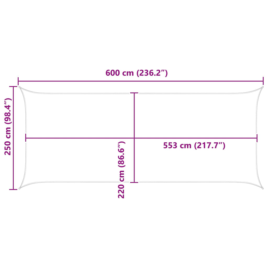 Sonnensegel Gelb und Weiß 6 x 2,5 m 100 % Polyester Oxford