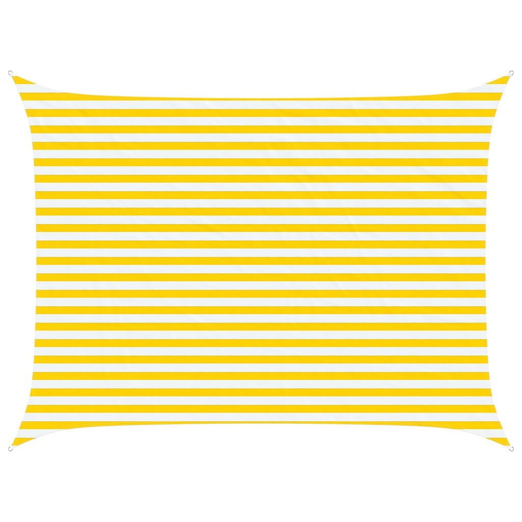 Sonnensegel Gelb und Weiß 4 x 3 m 100 % Polyester Oxford