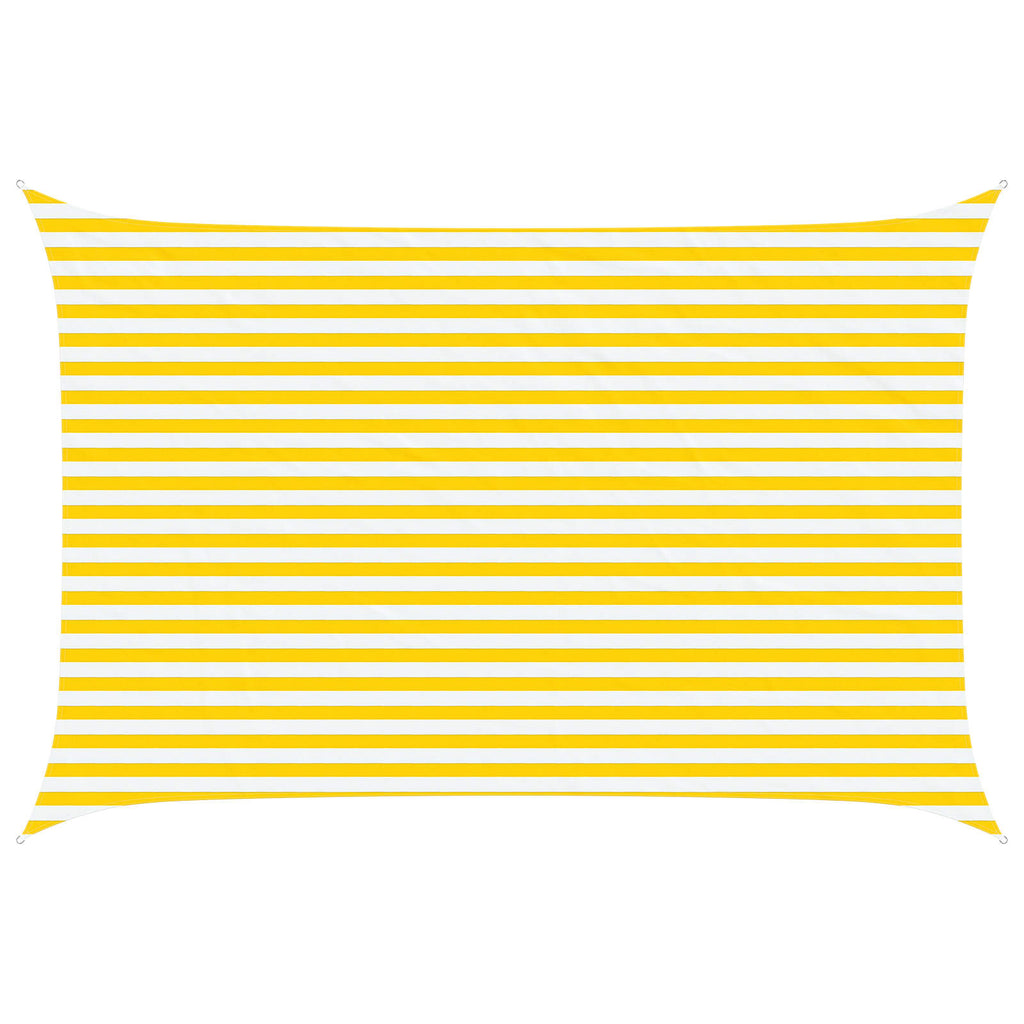 Sonnensegel Gelb und Weiß 4,5 × 3 m 100 % Polyester Oxford