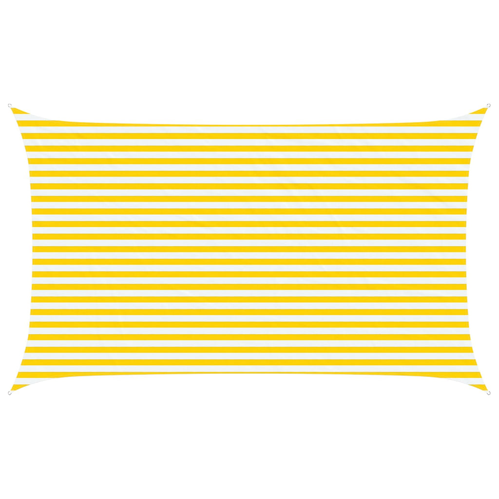 Sonnensegel Gelb und Weiß 5 x 3 m 100 % Polyester Oxford