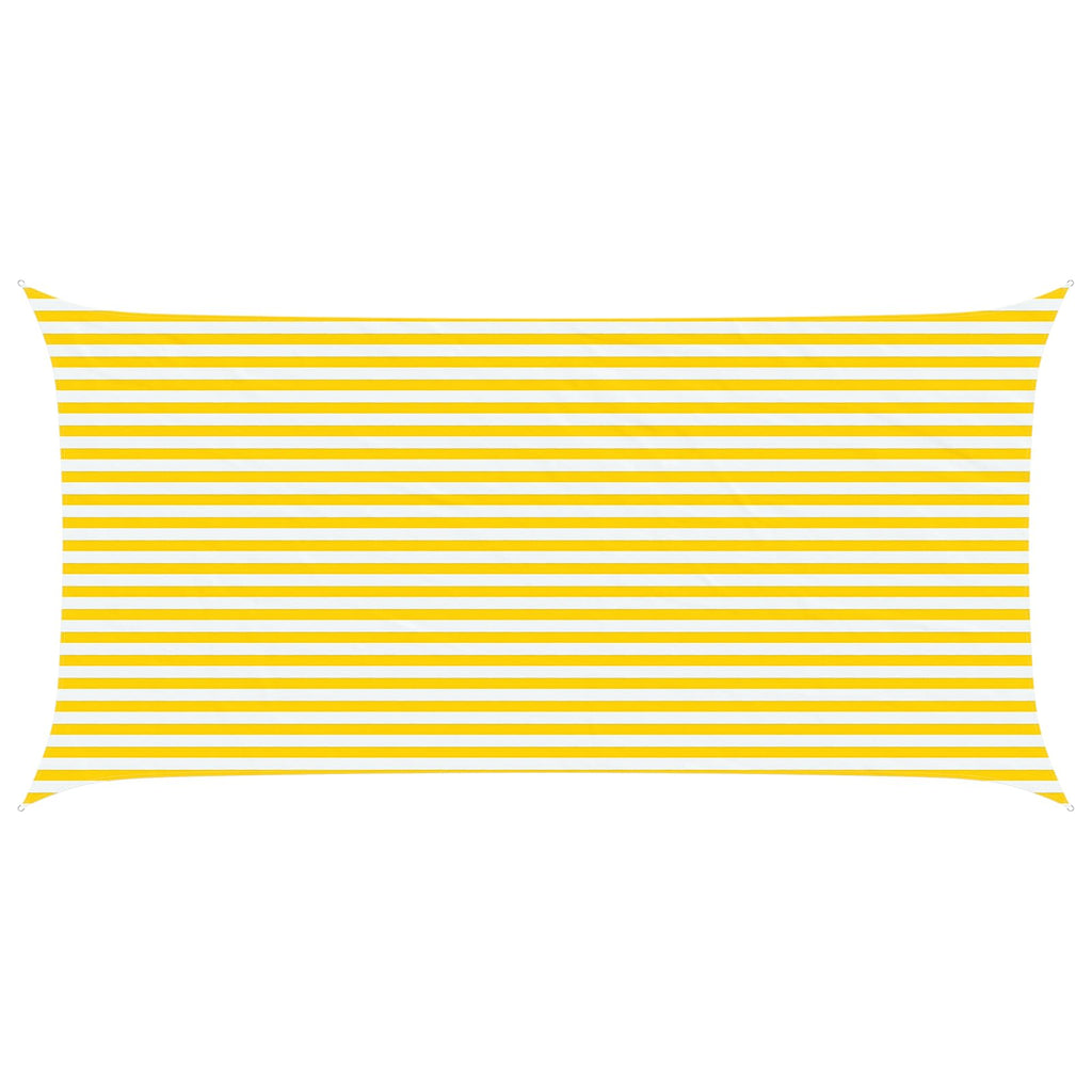 Sonnensegel Gelb und Weiß 6 x 3 m 100 % Polyester Oxford