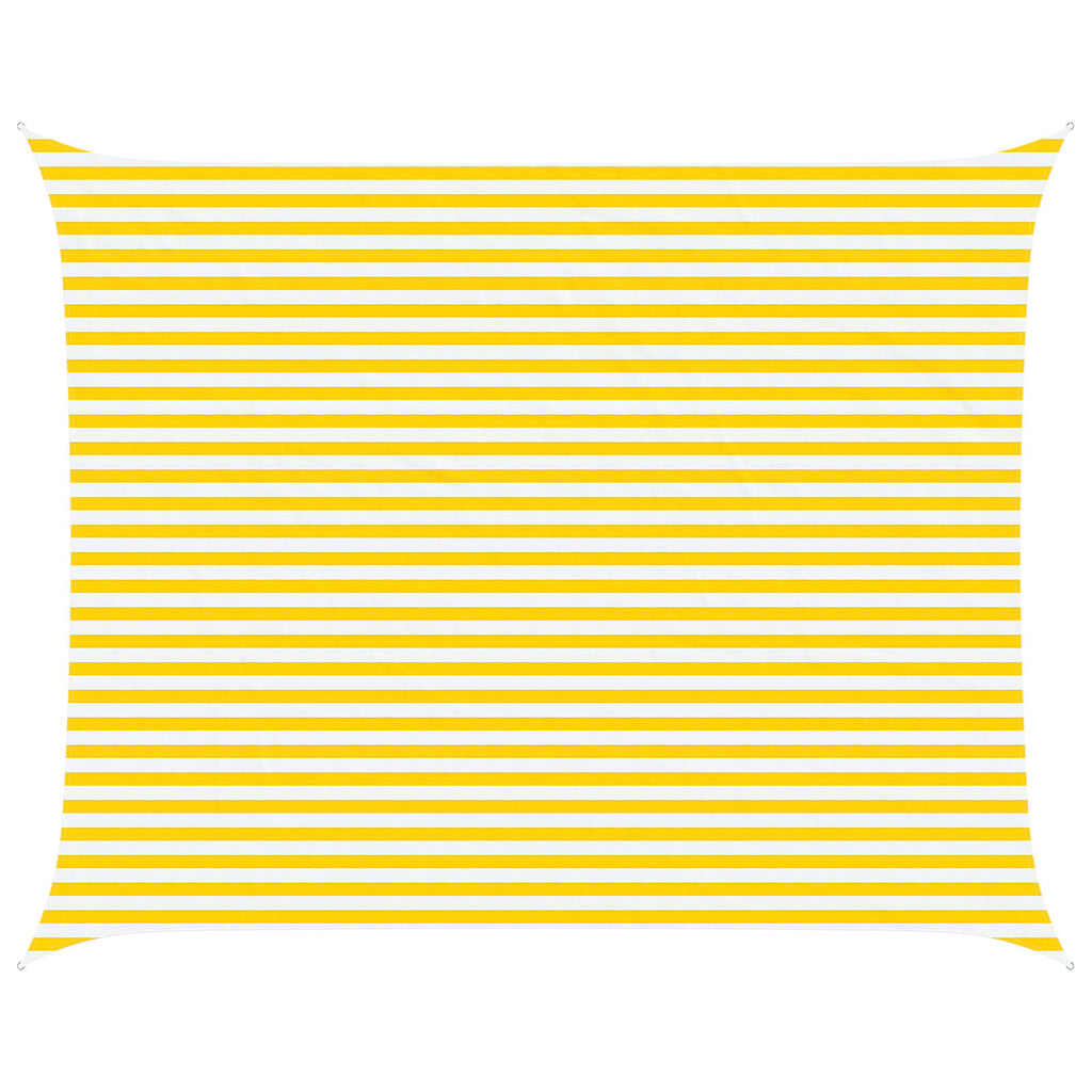 Sonnensegel Gelb und Weiß 5 x 4 m 100 % Polyester Oxford