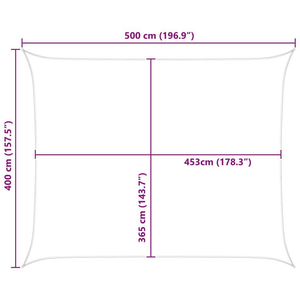 Sonnensegel Gelb und Weiß 5 x 4 m 100 % Polyester Oxford