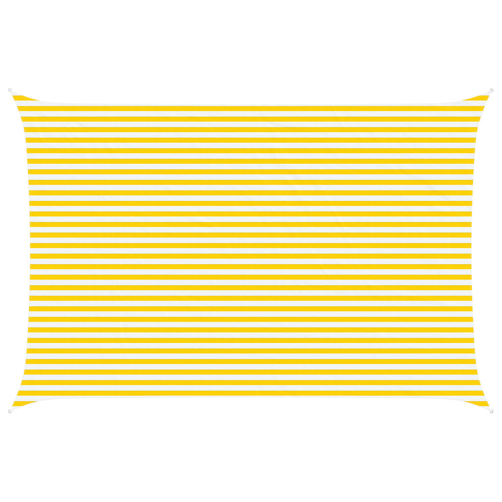 Sonnensegel Gelb und Weiß 6 x 4 m 100 % Polyester Oxford
