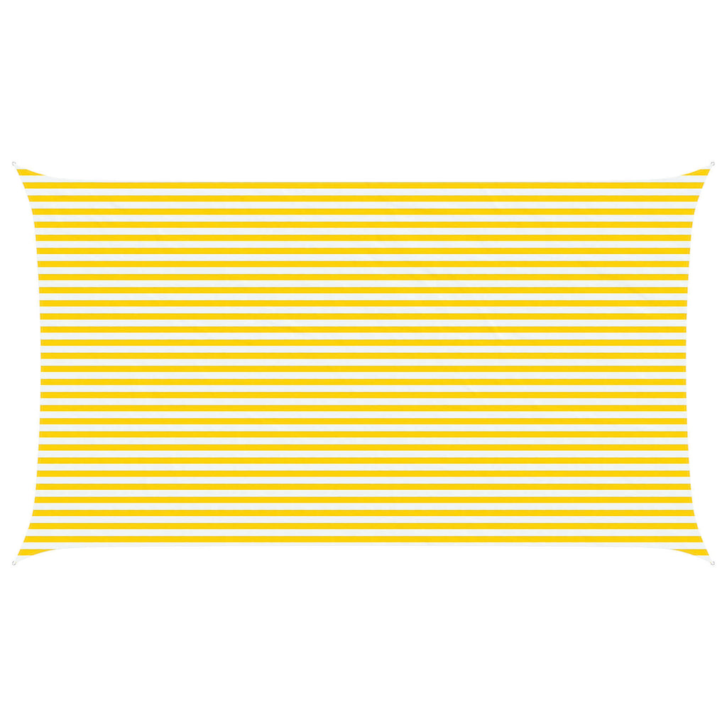 Sonnensegel Gelb und Weiß 7 x 4 m 100 % Polyester Oxford