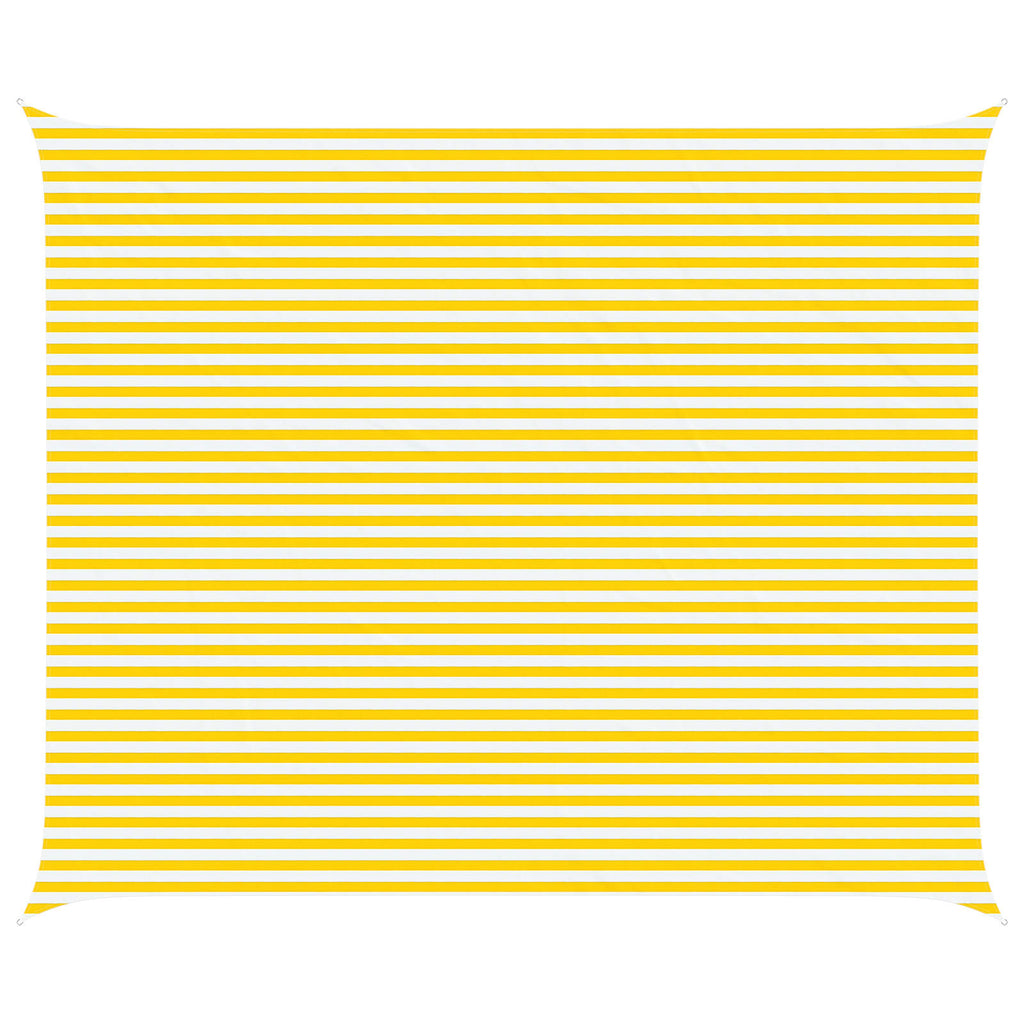 Sonnensegel Gelb und Weiß 6 x 5 m 100 % Polyester Oxford