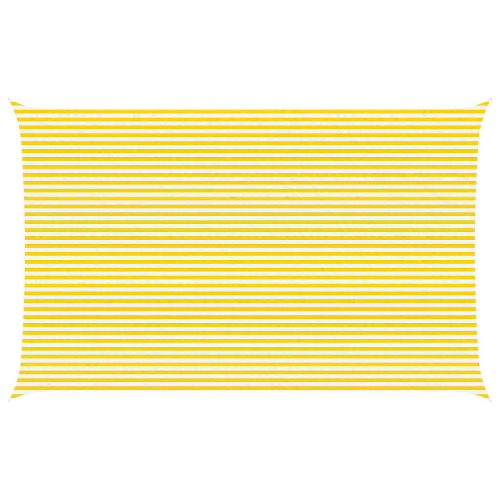Sonnensegel Gelb und Weiß 8 x 5 m 100 % Polyester Oxford