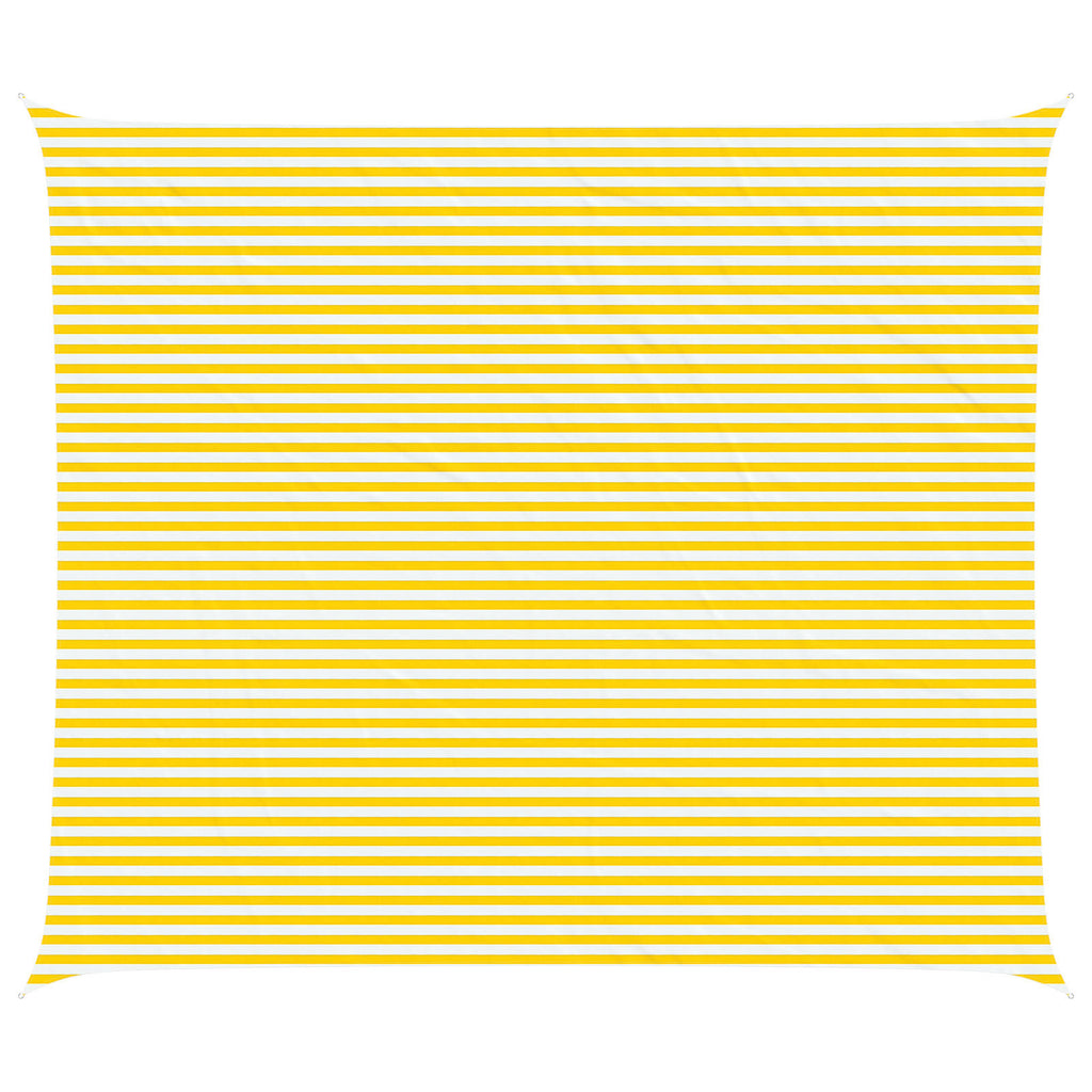 Sonnensegel Gelb und Weiß 7 x 6 m 100 % Polyester Oxford