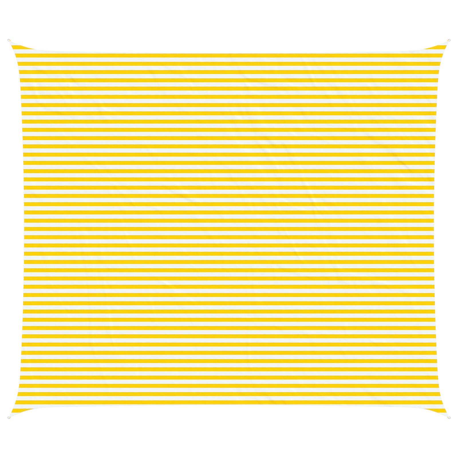 Sonnensegel Gelb und Weiß 7 x 6 m 100 % Polyester Oxford