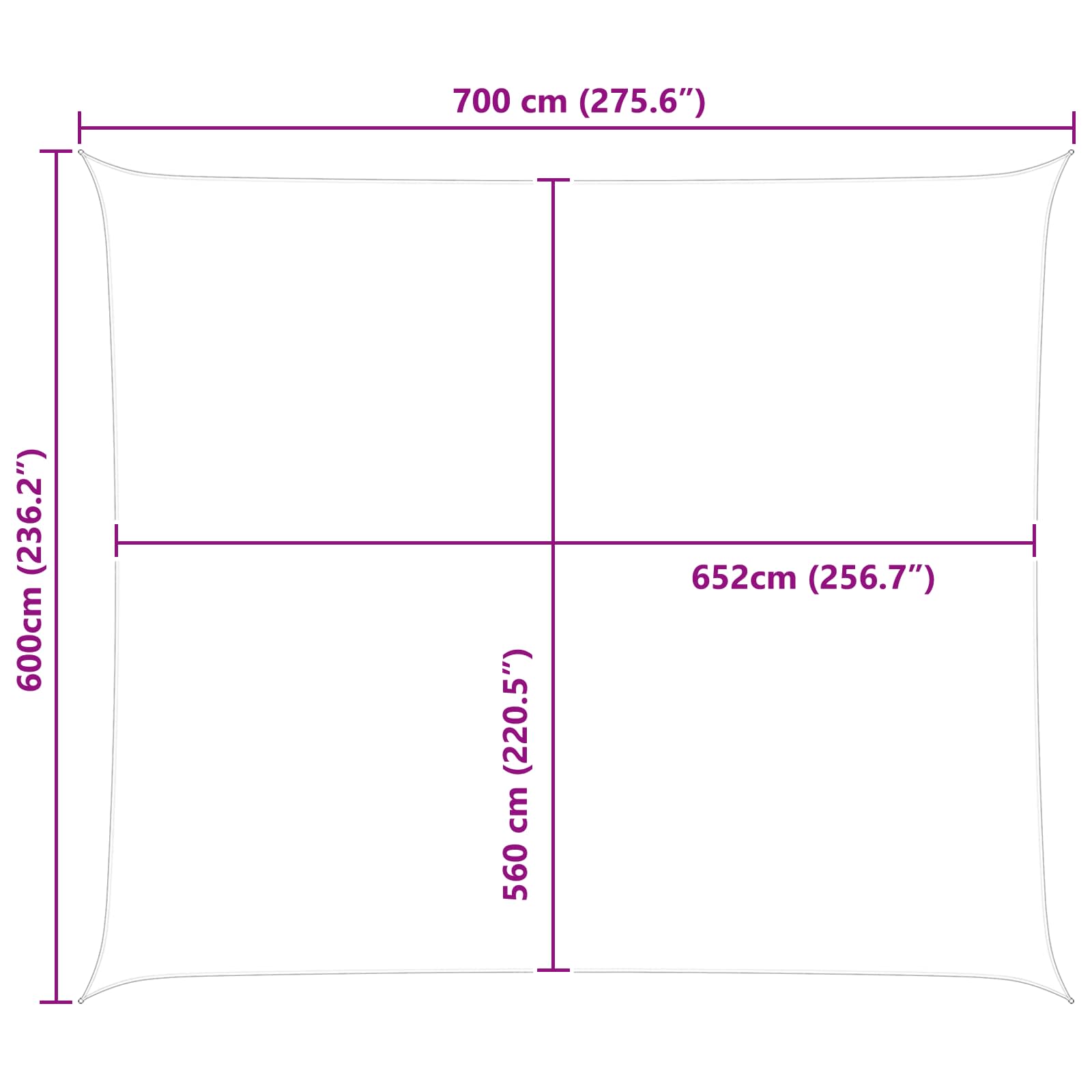 Sonnensegel Gelb und Weiß 7 x 6 m 100 % Polyester Oxford