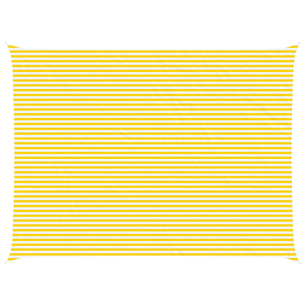 Sonnensegel Gelb und Weiß 8 x 6 m 100 % Polyester Oxford