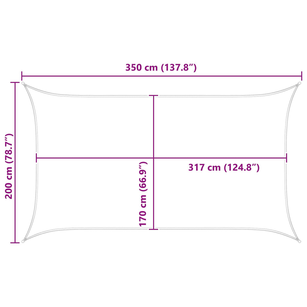 Sonnensegel Blau und Weiß 3,5 x 2 m 100 % Polyester Oxford