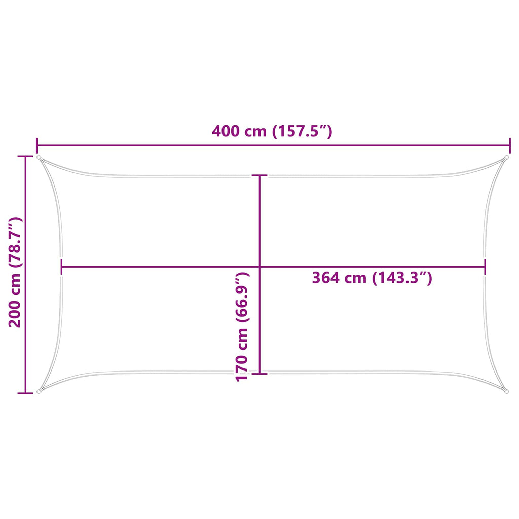 Sonnensegel Blau und Weiß 4 x 2 m 100 % Polyester Oxford