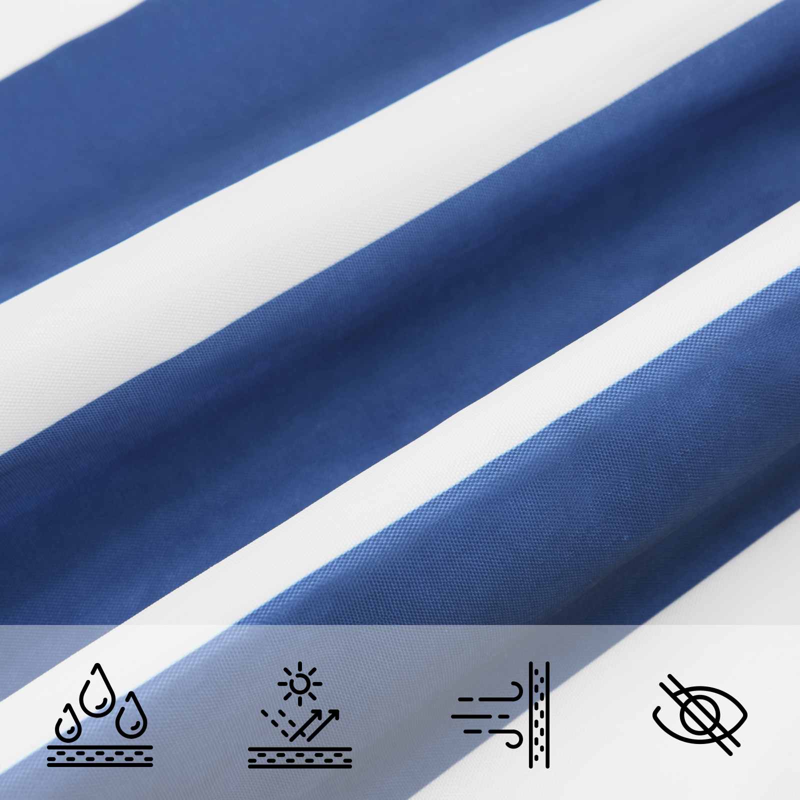 Sonnensegel Blau und Weiß 4 x 2,5 m 100 % Polyester Oxford