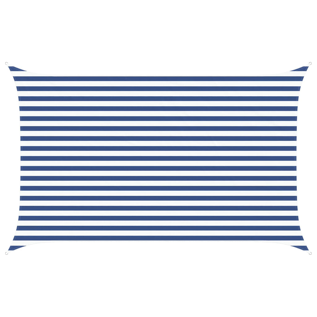 Sonnensegel Blau und Weiß 4 x 2,5 m 100 % Polyester Oxford