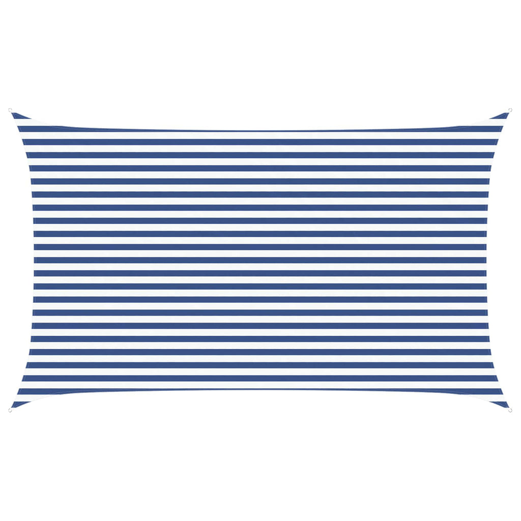 Sonnensegel Blau und Weiß 5 x 3 m 100 % Polyester Oxford